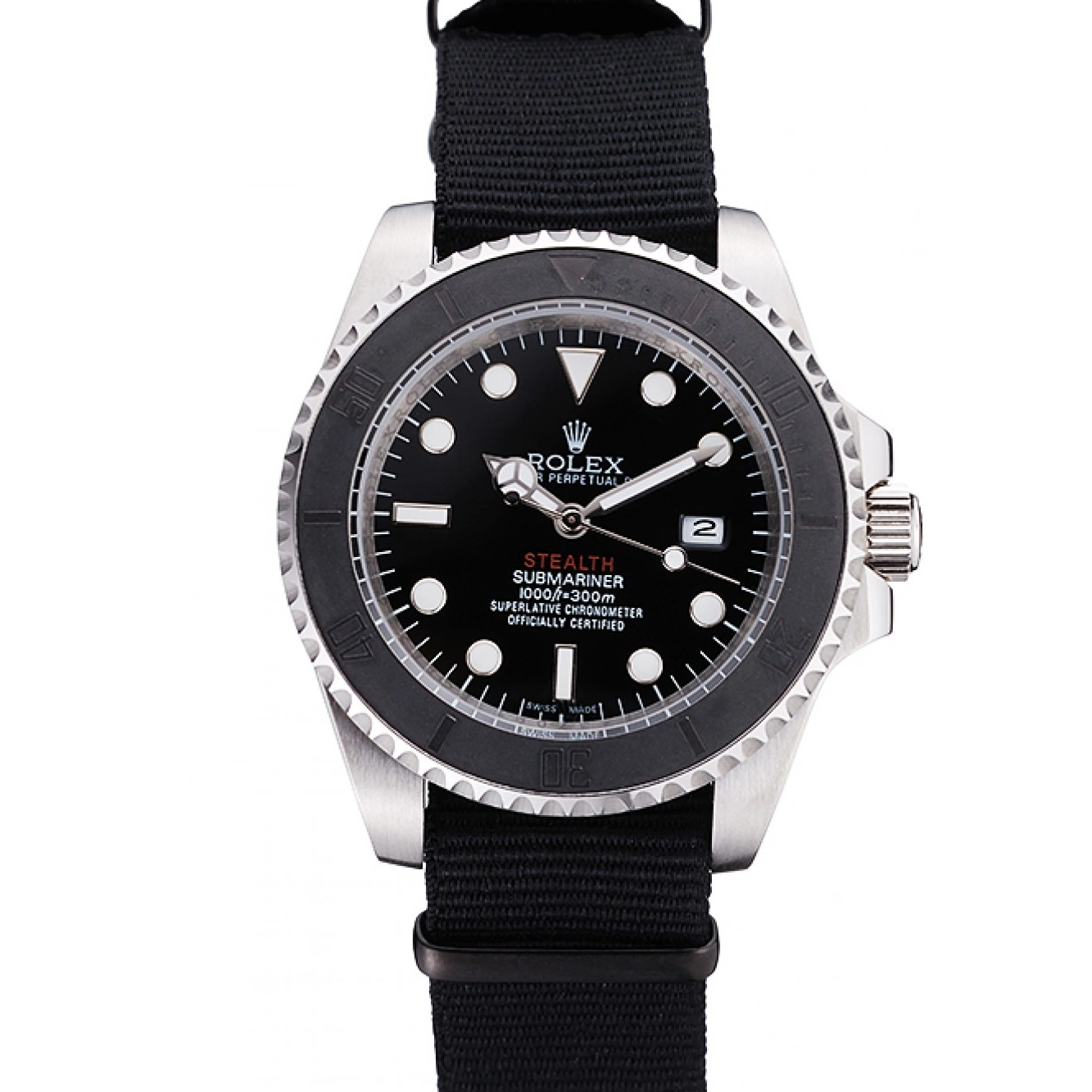 Aaa replica watch 621386 Submariner Fabric Black rl424 STEALTH Band MK IV Rolex 0817